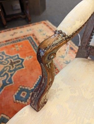 Lot 53 - A Régence painted walnut fauteuil