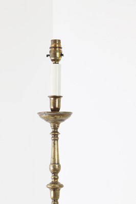 Lot 72 - A brass pricket candlestick