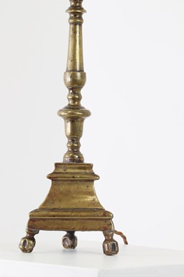 Lot 72 - A brass pricket candlestick