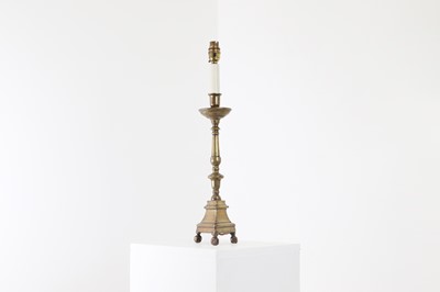 Lot 72 - A brass pricket candlestick