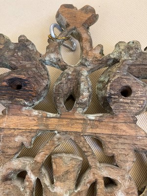 Lot 7 - A group of carved and pierced oak wall appliqués