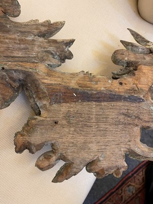 Lot 7 - A group of carved and pierced oak wall appliqués
