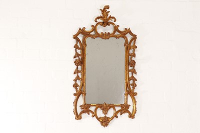 Lot 16 - A small George II giltwood pier mirror