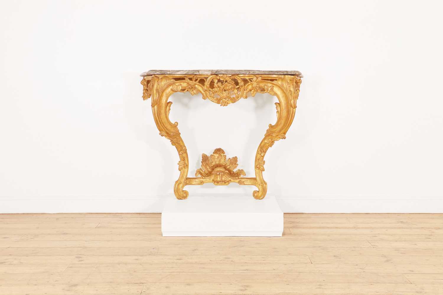 Lot 19 - A Louis XV giltwood console table