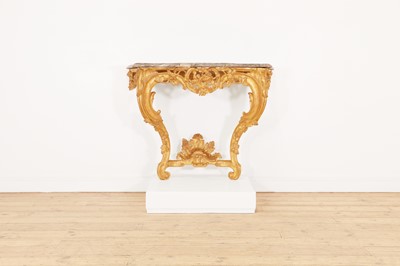 Lot 19 - A Louis XV giltwood console table