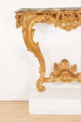 Lot 19 - A Louis XV giltwood console table