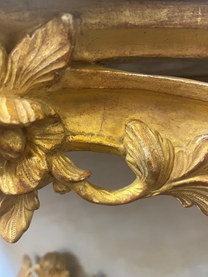 Lot 19 - A Louis XV giltwood console table