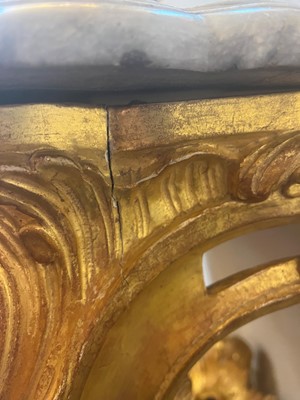 Lot 19 - A Louis XV giltwood console table