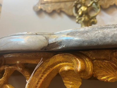 Lot 19 - A Louis XV giltwood console table