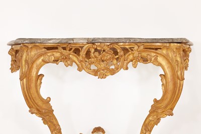 Lot 19 - A Louis XV giltwood console table