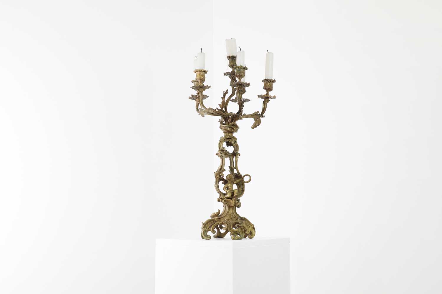 Lot 18 - A Louis XV-style ormolu candelabrum