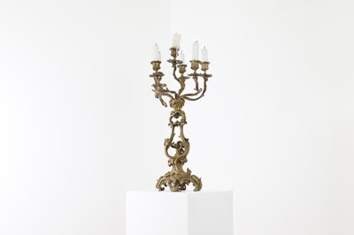 Lot 18 - A Louis XV-style ormolu candelabrum