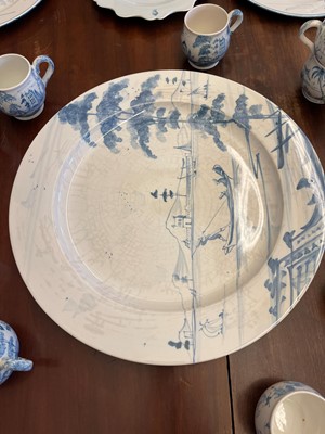 Lot 75 - An assembled collection of tin-glazed earthenware by Isis Ceramics