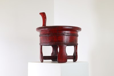 Lot 2 - A red-lacquered baby bath