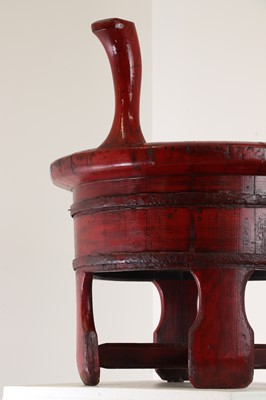 Lot 2 - A red-lacquered baby bath
