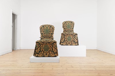 Lot 41 - A pair of George III-style mahogany side chairs