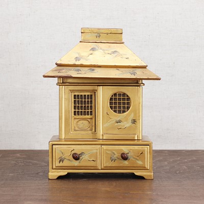 Lot 292 - A Japanese gilt-lacquered table cabinet