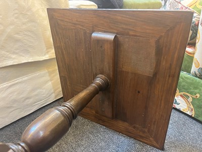 Lot 24 - A pair of teak tripod occasional tables