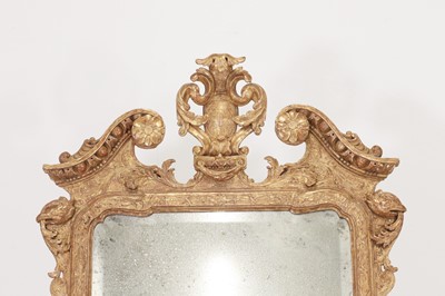 Lot 29 - A George II carved giltwood and gesso pier mirror