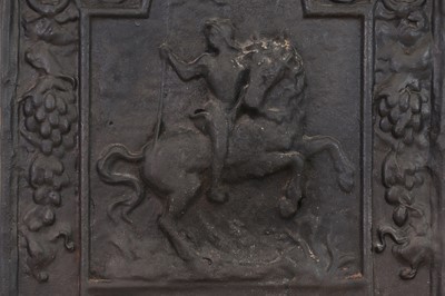 Lot 32 - A cast iron fireback in the 17th century style