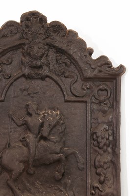 Lot 32 - A cast iron fireback in the 17th century style