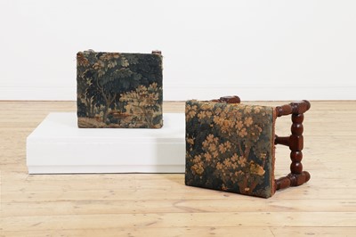 Lot 28 - A matched pair of oak stools