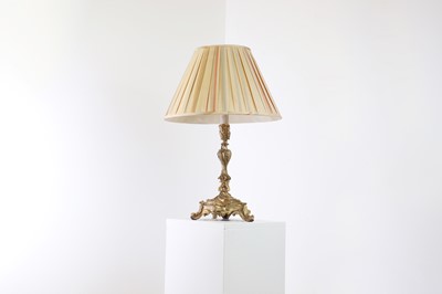 Lot 25 - A Louis XV-style ormolu candlestick lamp