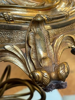 Lot 25 - A Louis XV-style ormolu candlestick lamp