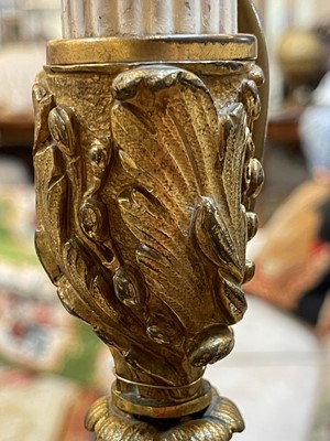 Lot 25 - A Louis XV-style ormolu candlestick lamp