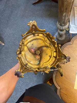 Lot 25 - A Louis XV-style ormolu candlestick lamp