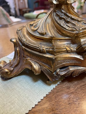 Lot 25 - A Louis XV-style ormolu candlestick lamp