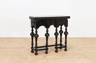 Lot 20 - A William and Mary black-lacquered card table