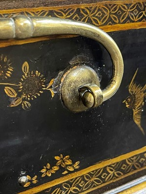 Lot 22 - An export black-lacquered writing box