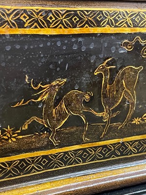 Lot 22 - An export black-lacquered writing box
