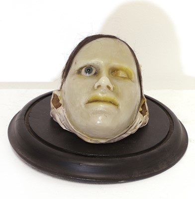 Lot 394 - A Victorian paediatric waxwork death mask