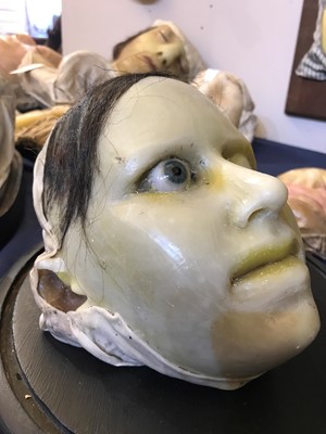 Lot 394 - A Victorian paediatric waxwork death mask