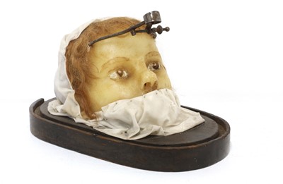 Lot 396 - A Victorian paediatric waxwork death mask