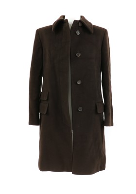 Lot 317 - A Gucci brown wool and angora mix single-breasted coat