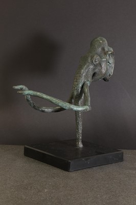 Lot 300 - A patinated bronze study of a mammoth