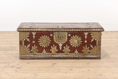 Lot 492 - A Zanzibar hardwood and brass mounted chest