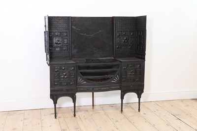 Lot 3 - An Aesthetic Coalbrookdale cast iron fireplace