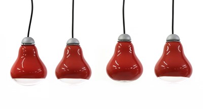 Lot 536 - A set of four contemporary Murano glass hanging 'Ben' light pendants