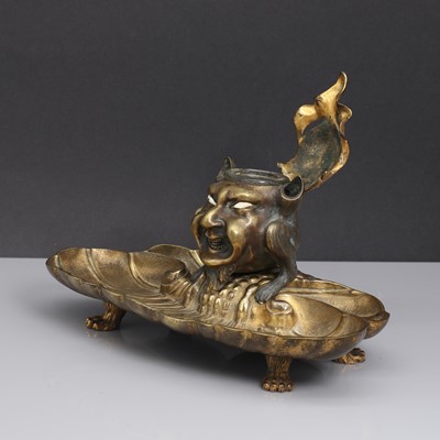 Lot 71 - A bronze inkwell