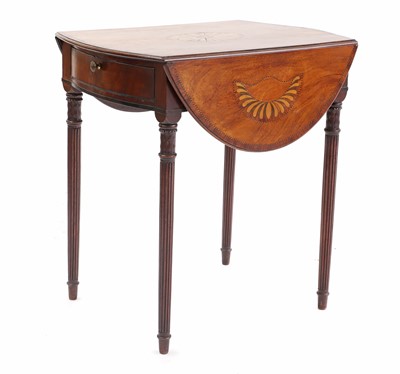 Lot 428 - A George III mahogany inlaid and marquetry pembroke table