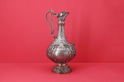 Lot 218 - An Victorian Irish silver Armada pattern claret jug