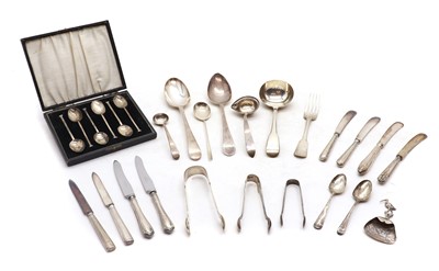 Lot 9 - A collection of silver flatware