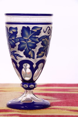 Lot 335 - A Bohemian cased glass goblet