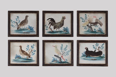 Lot 294 - A set of six Victorian feather pictures