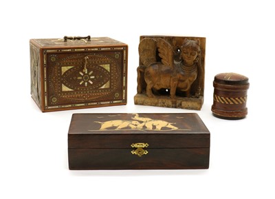Lot 314A - A South Asian inlaid hardwood table cabinet