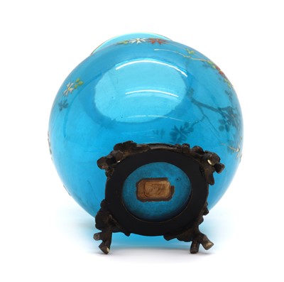 Lot 196 - A French Aesthetic period enamelled glass vase